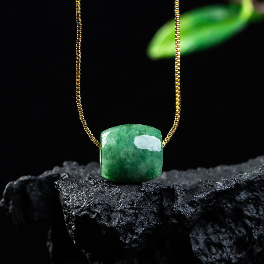 Vintage Fashion Designer - Natural Real Jade Bead Pendant Myanmar