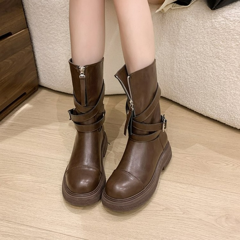 Vintage Thick Heel Women Knigh - Vintage Fashion Ladies 评论和价格
