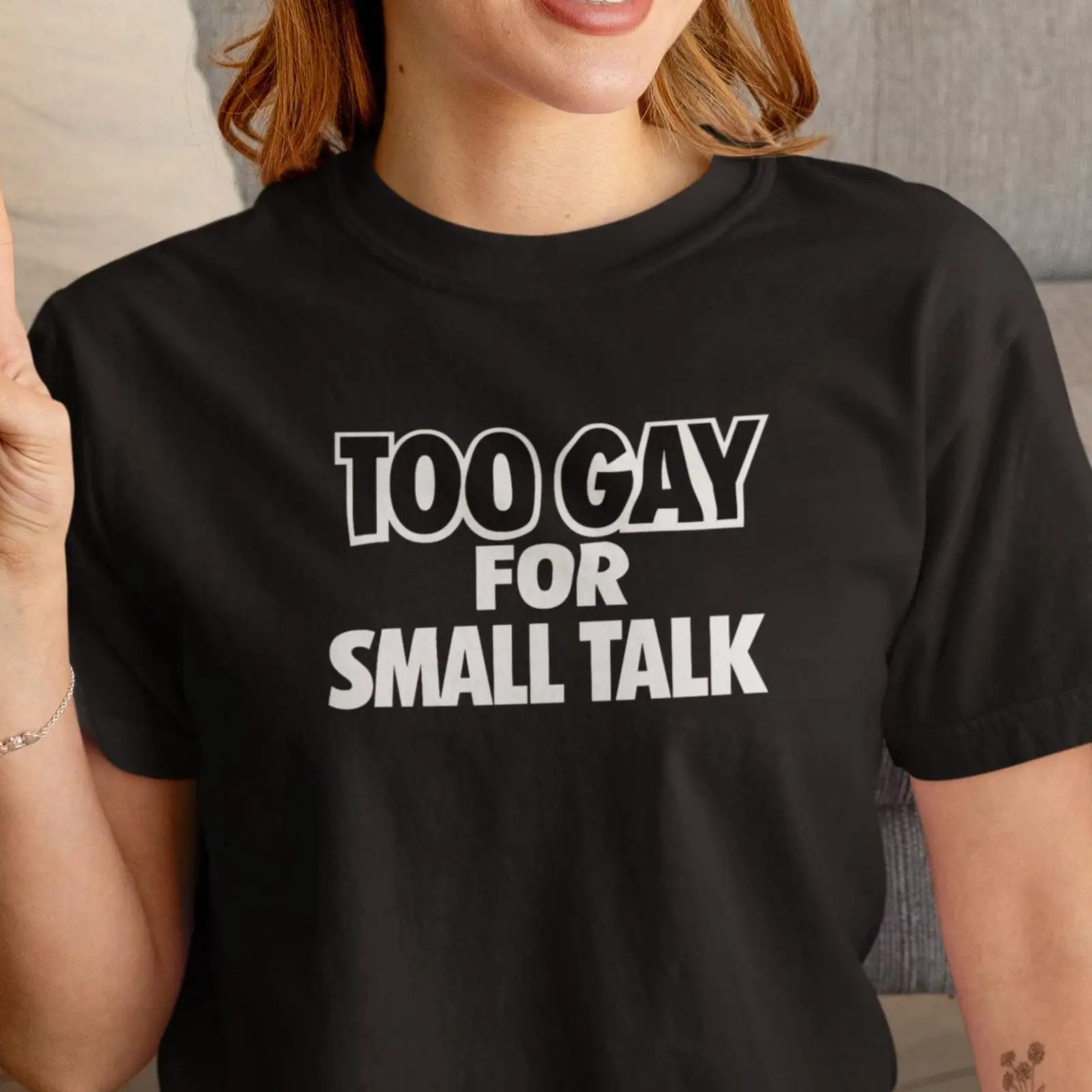 Too Gay For Small Talk T Shirt - Vintage Queer Fashion 评论和价格