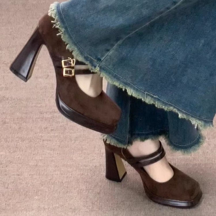 Vintage Thick High Women Mary  - Vintage Fashion Girl 评论和价格