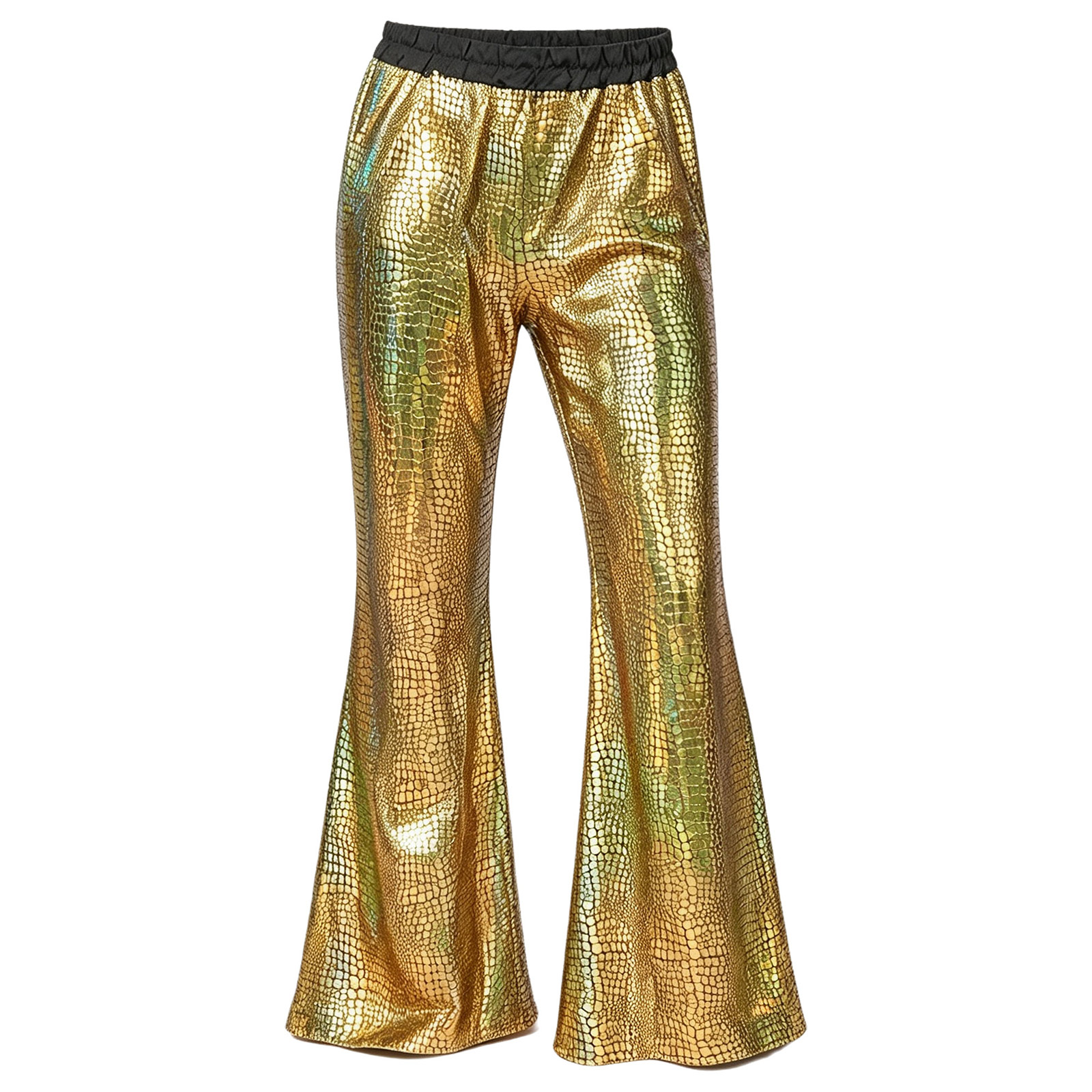 Mens Shiny 70s 80s Disco Flare - Wide Leg Trouser 70S 评论和价格