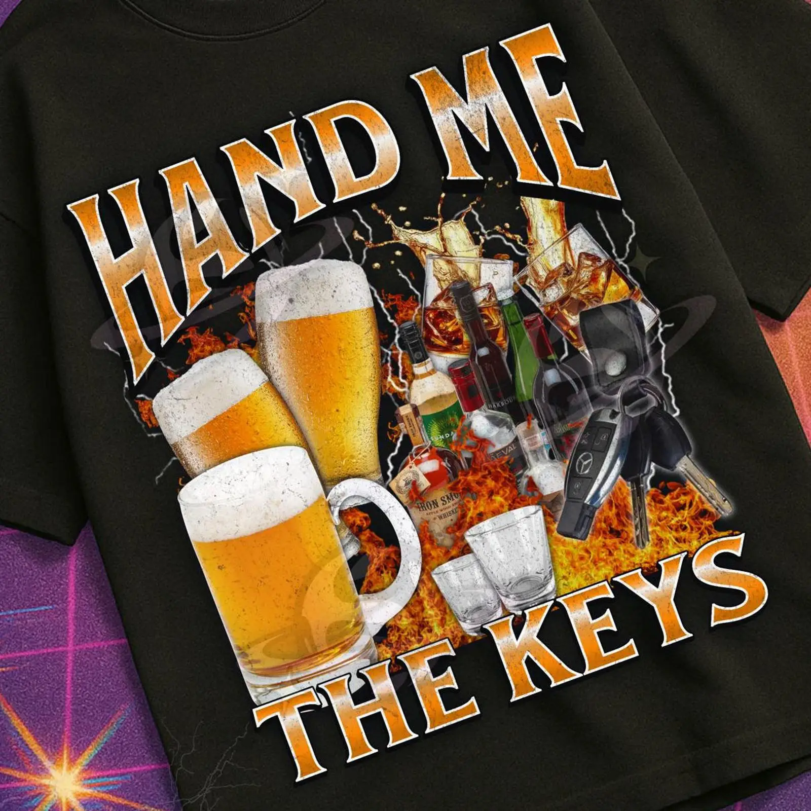 Hand Me The Keys Funny Alcohol - Vintage Fashion Gen Z 评论和价格