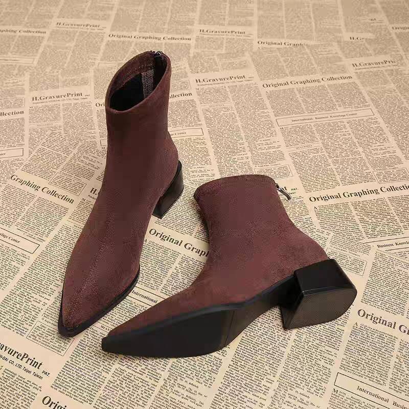 New Low Heel Women Mordern Ank - Vintage Fashion Ladies 评论和价格