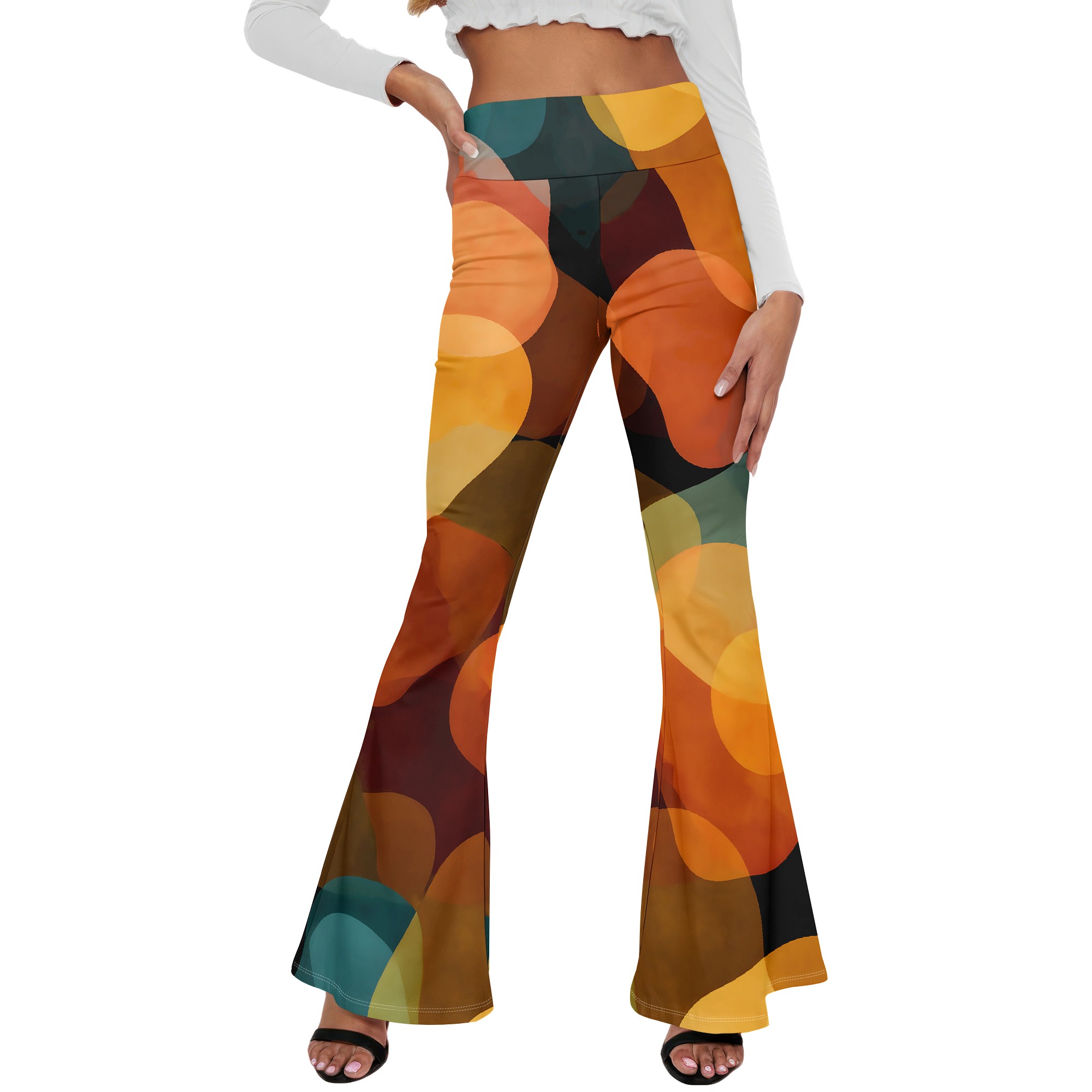 Retro Print Wide Leg Pants, Vi - Wide Leg Trouser 70S 评论和价格