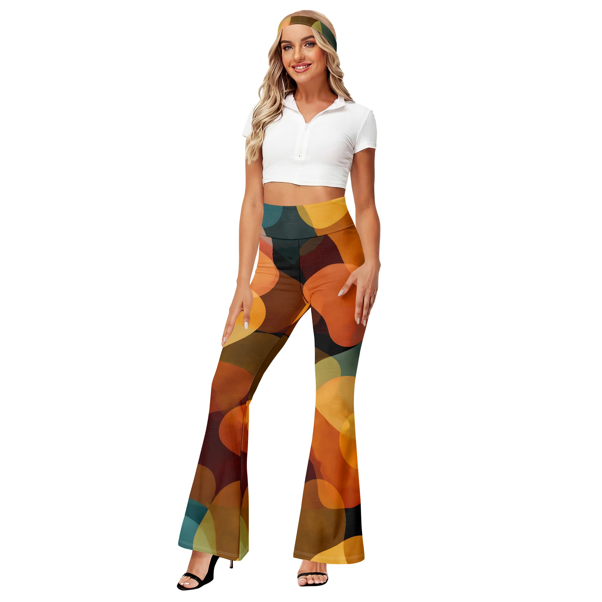 Retro Print Wide Leg Pants, Vi - Wide Leg Trouser 70S 评论和价格