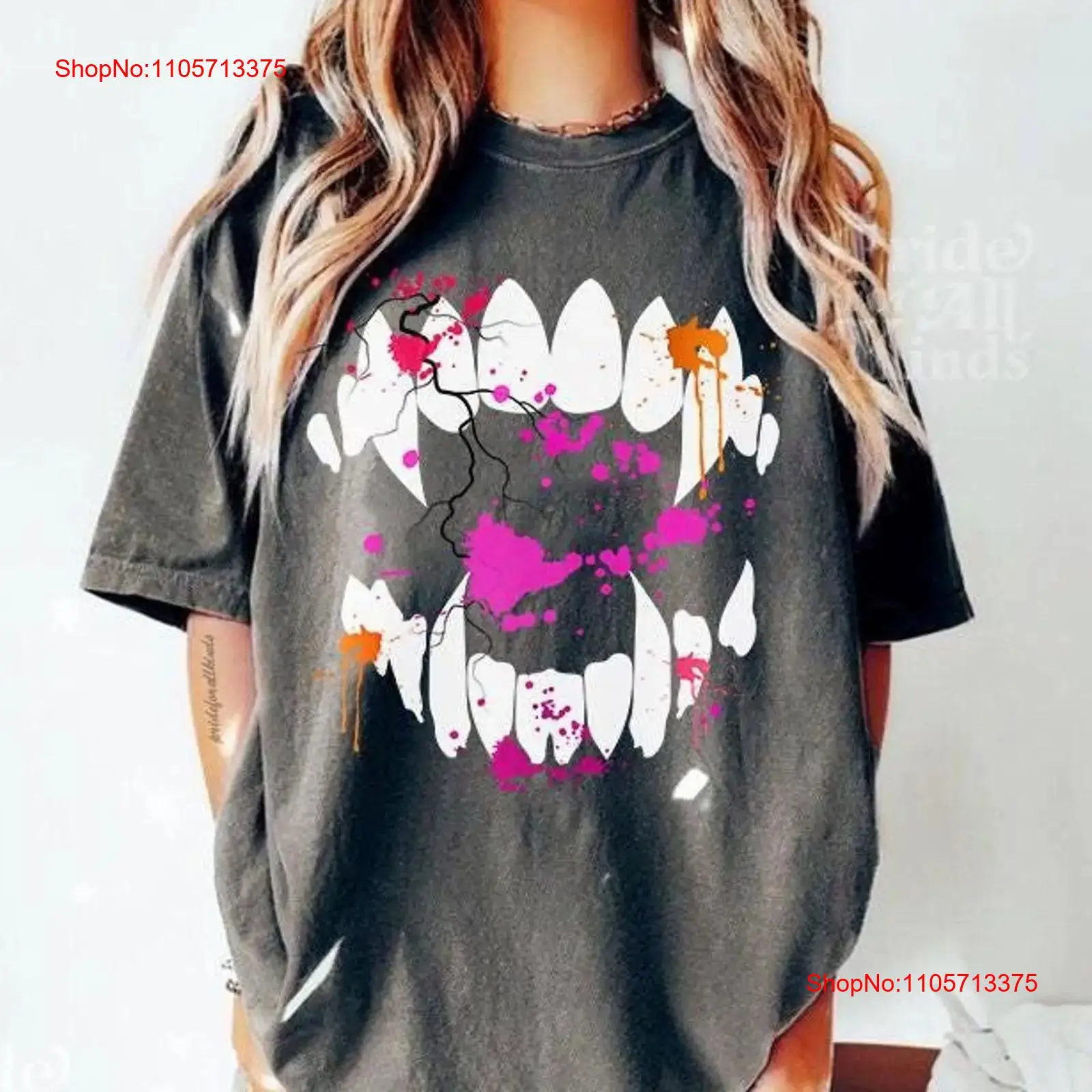Lesbian vampire shirt hallowee - Vintage Queer Fashion 评论和价格