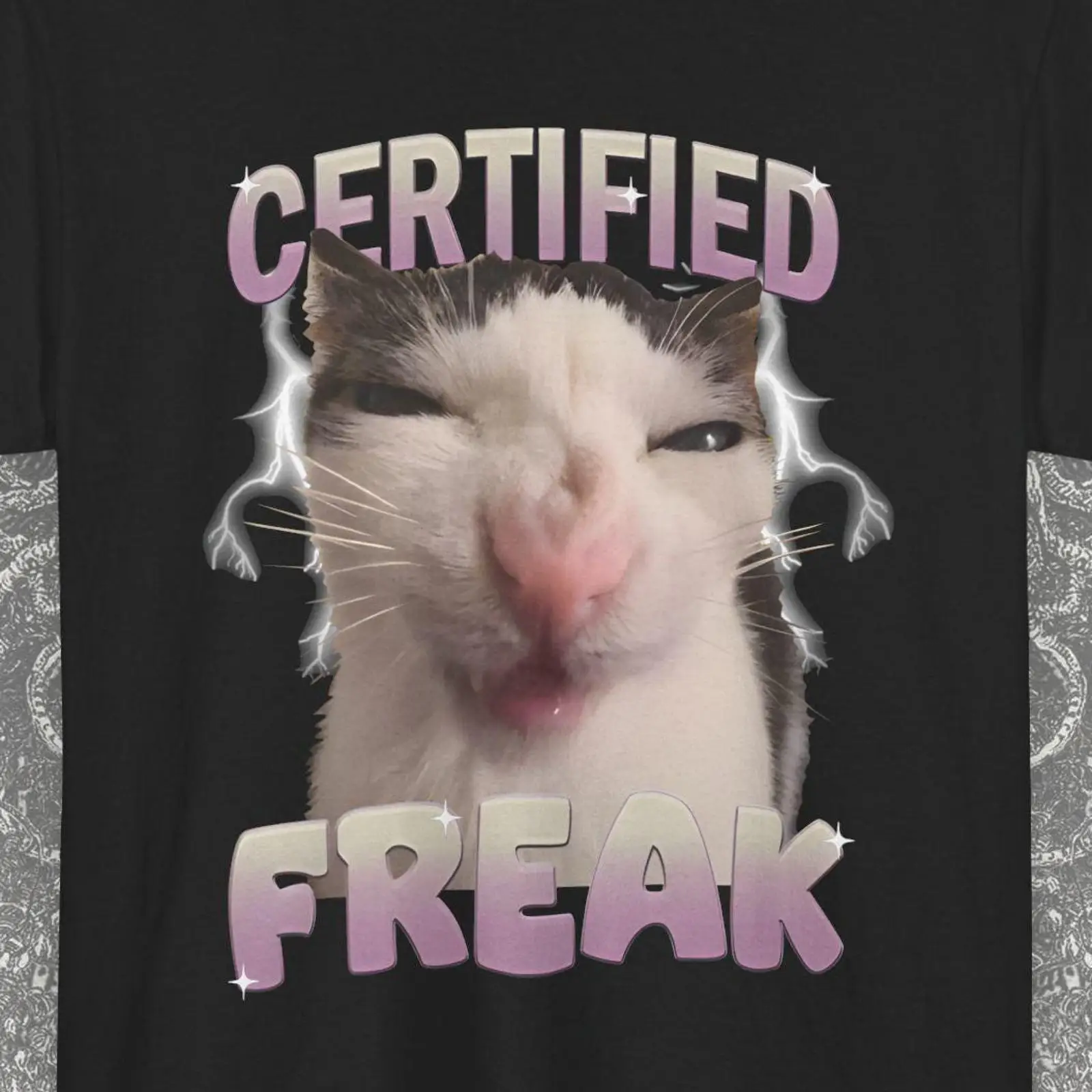 Certified Freak Funny Cat Meme - Vintage Fashion Gen Z 评论和价格