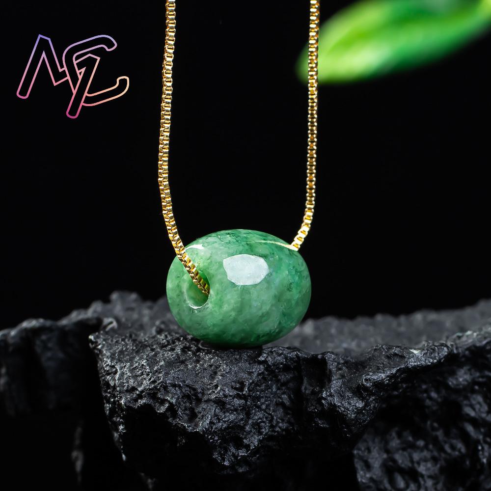 Natural Real Jade Bead Pendant - Vintage Fashion Designer 评论和价格