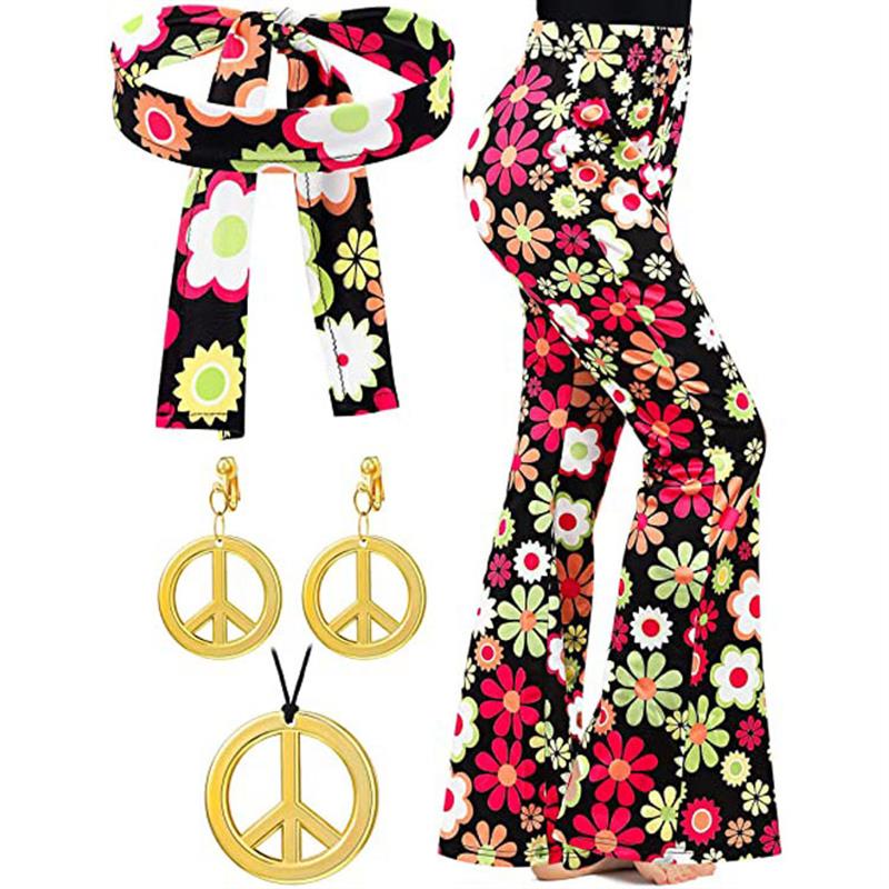 Bohemian Print Flared Pants Ha - Wide Leg Trouser 70S 评论和价格